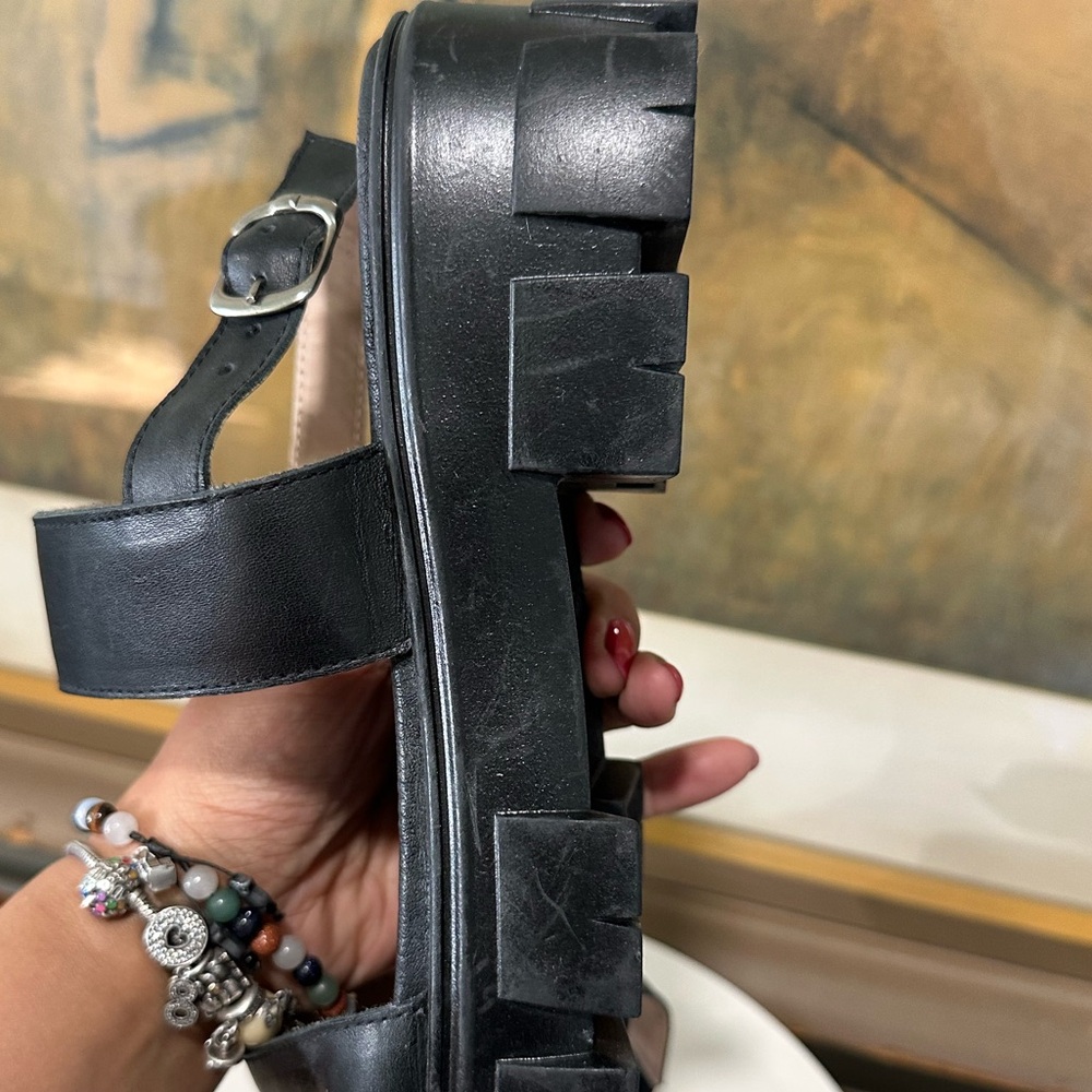 🌸SANDRO MASCOLINI🌸 Strappy Platform Lug Sole Sandals Black Size: 8.5M - Picture 7 of 16
